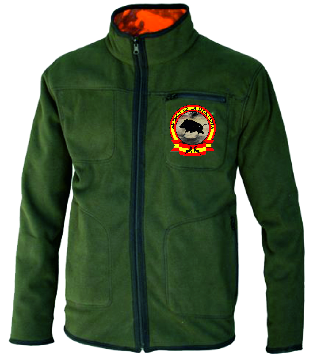 CHAQUETA POLAR REVERSIBLE VERDE/NARANJA AMIGOS DE LA MONTERÍA \u003e
