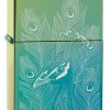 Mechero Zippo pavo real