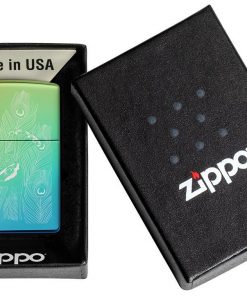 Mechero Zippo pavo real