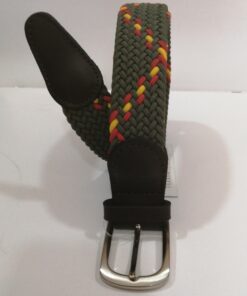 Cinturon bandera elastico trenzado piel